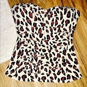 DKNY - Ladies Strapless Cheetah Large Tankini Top